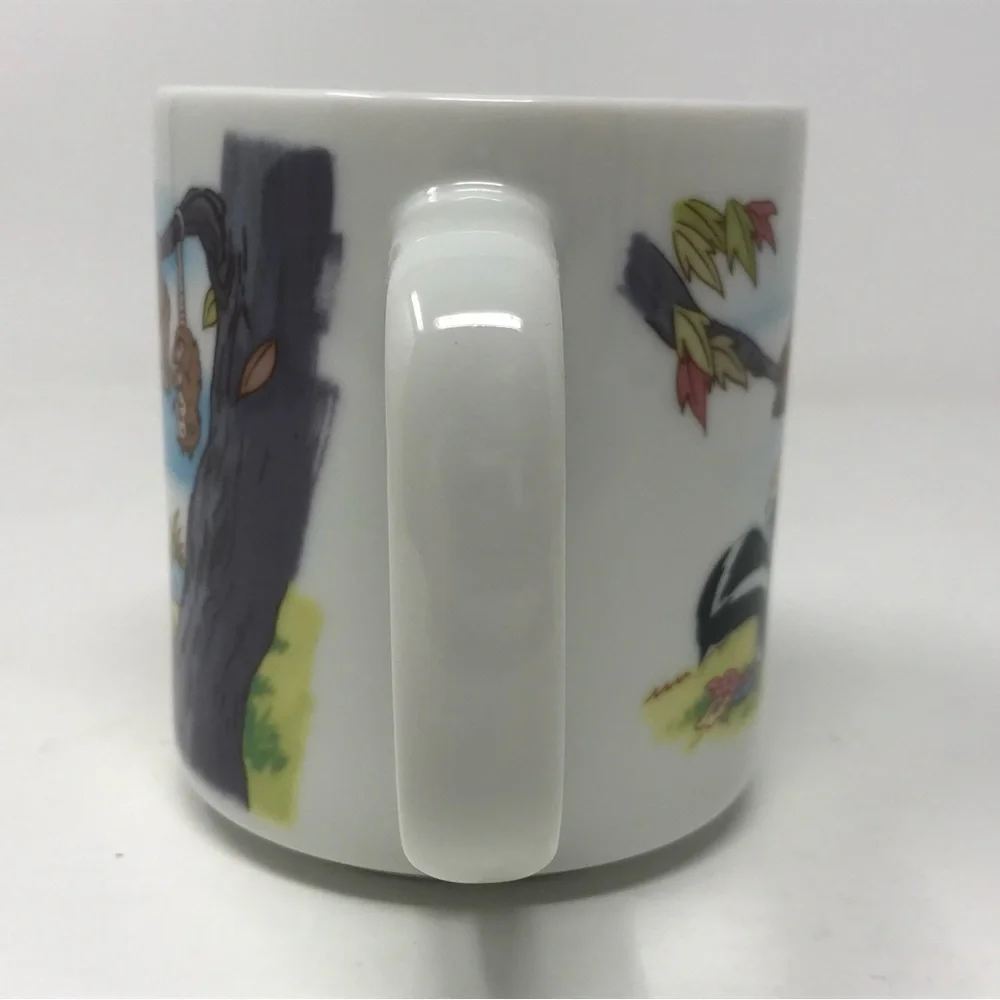 Vintage Disneyland Walt Disney World Bambi Thumper Flower Owl Mug Blue Rim - Picture 5 of 9